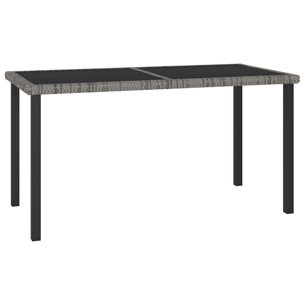 Mesa de comedor para jardín ratán sintético negro 180x70x73 cm