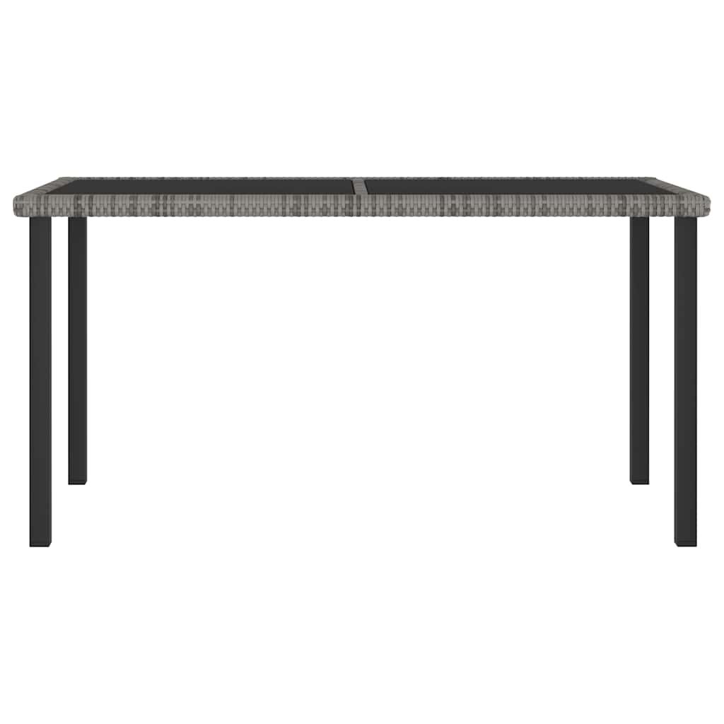 Mesa de comedor para jardín ratán sintético negro 180x70x73 cm