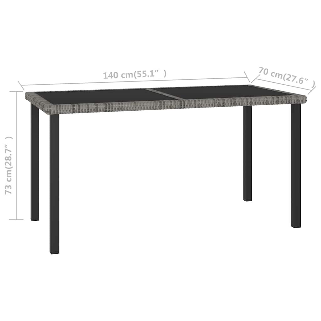 Mesa de comedor para jardín ratán sintético negro 180x70x73 cm