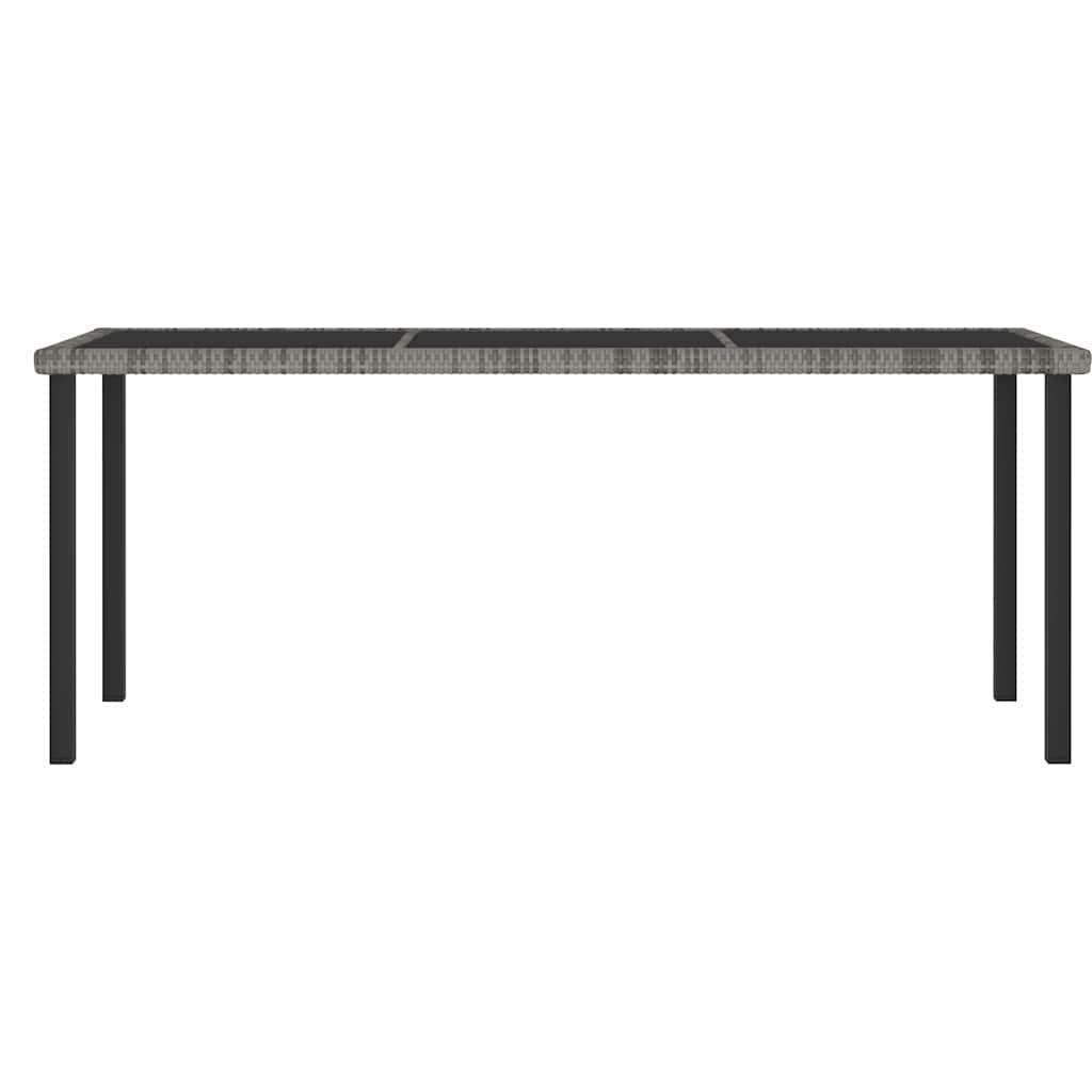 Mesa de comedor para jardín ratán sintético negro 180x70x73 cm