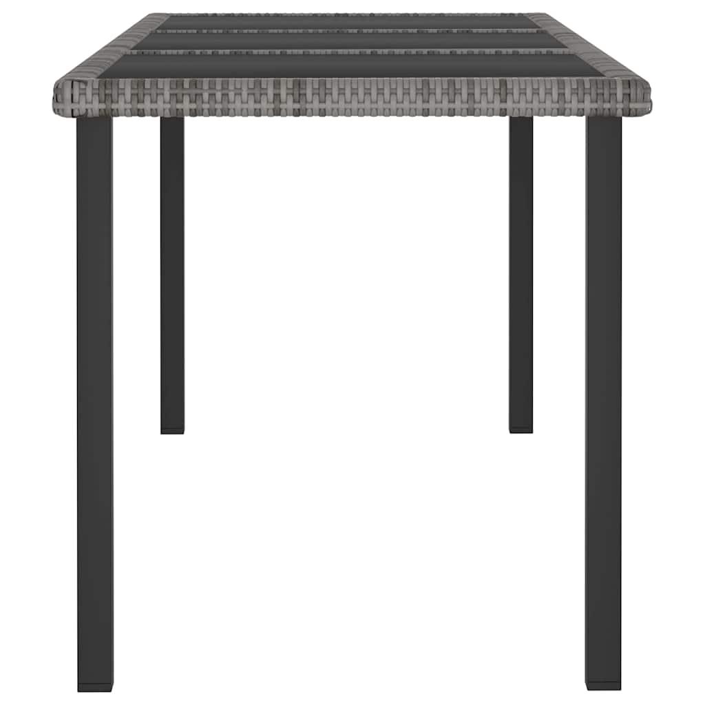 Mesa de comedor para jardín ratán sintético negro 180x70x73 cm
