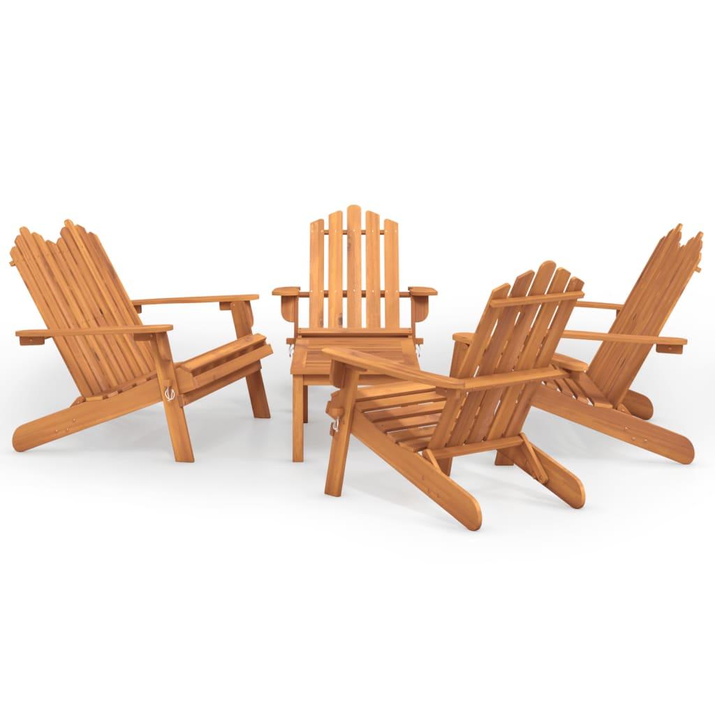 Juego de muebles de jardín Adirondack 5 piezas madera acacia
