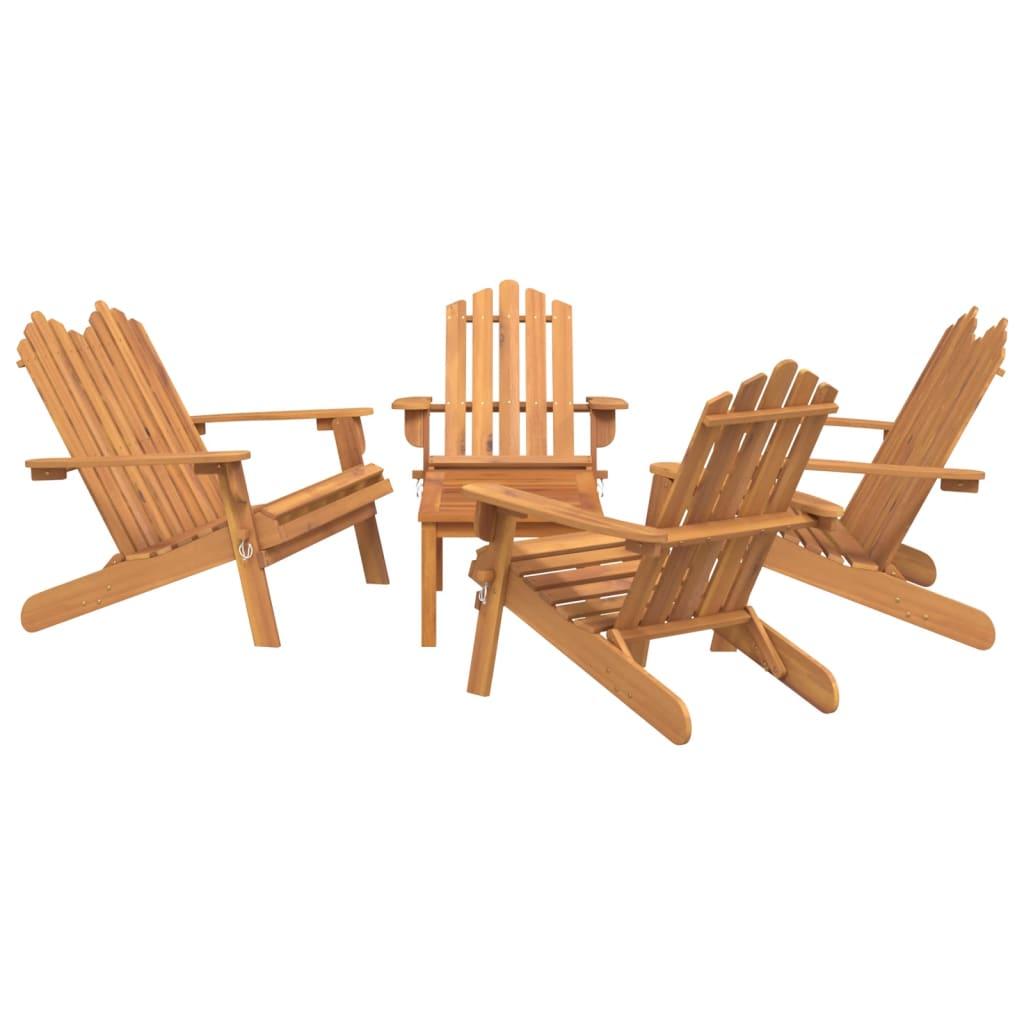 Juego de muebles de jardín Adirondack 5 piezas madera acacia