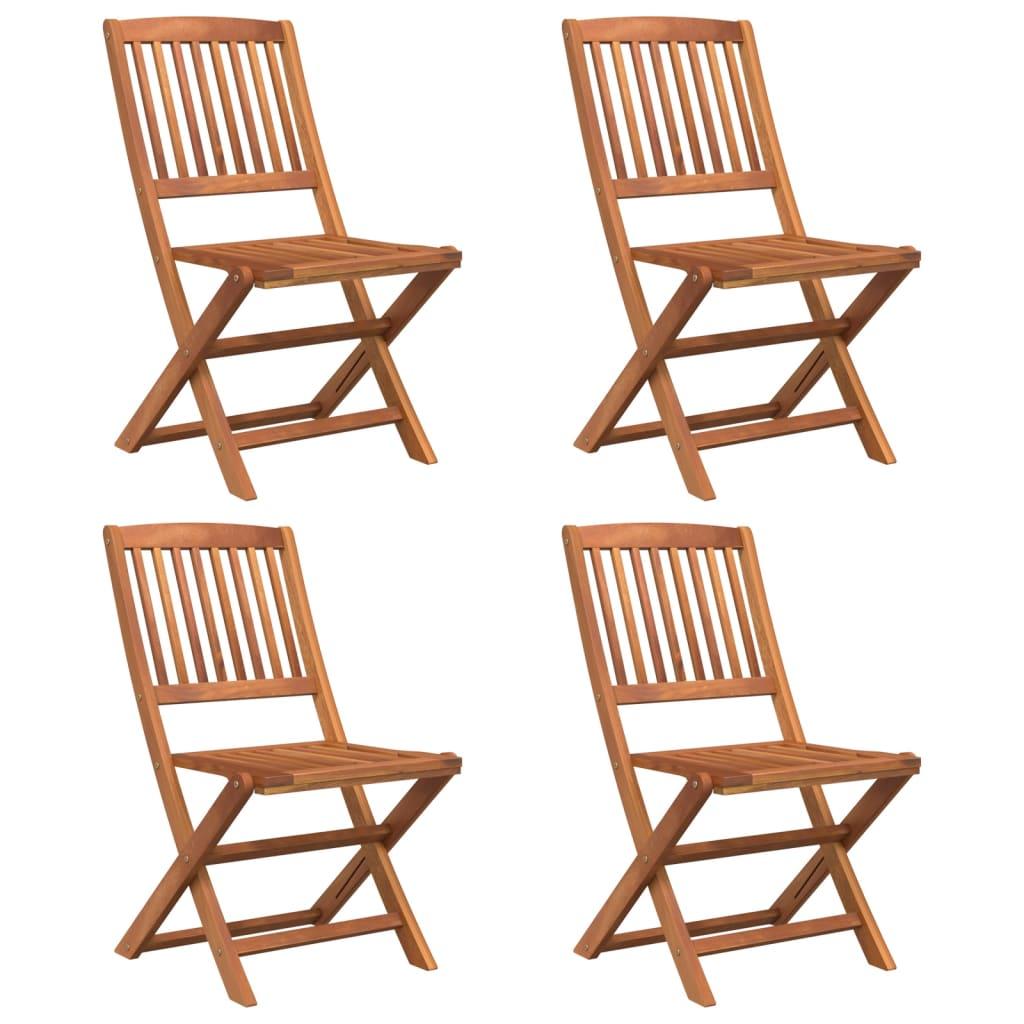 Juego de comedor de jardín 5 piezas madera maciza de acacia