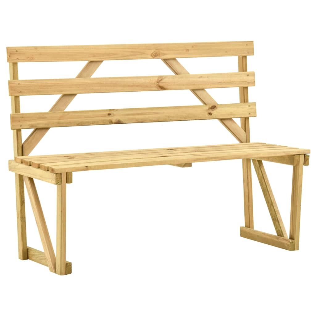 Banco de jardín de madera de pino impregnada 140 cm