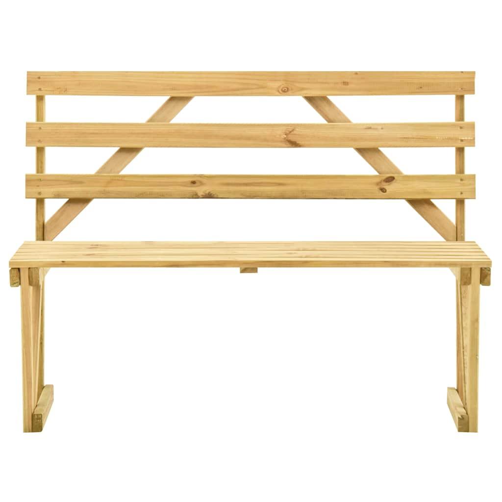 Banco de jardín de madera de pino impregnada 140 cm