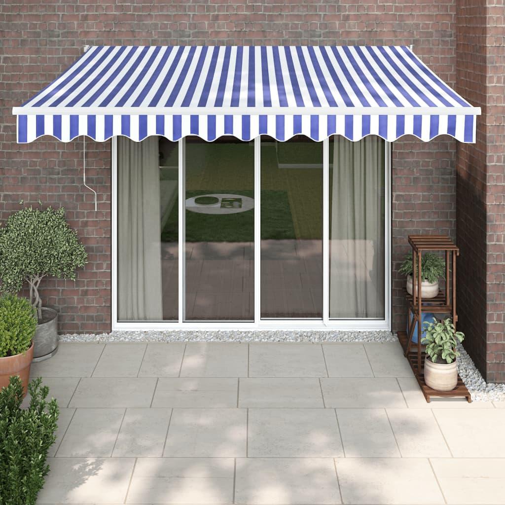 Toldo retráctil aluminio y tela gris antracita y blanco 3x2,5 m