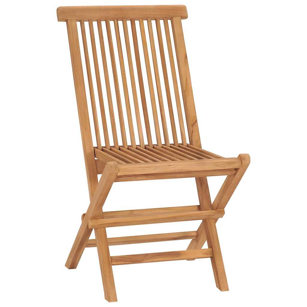 Sillas plegables (4 unidades) de madera maciza de teca