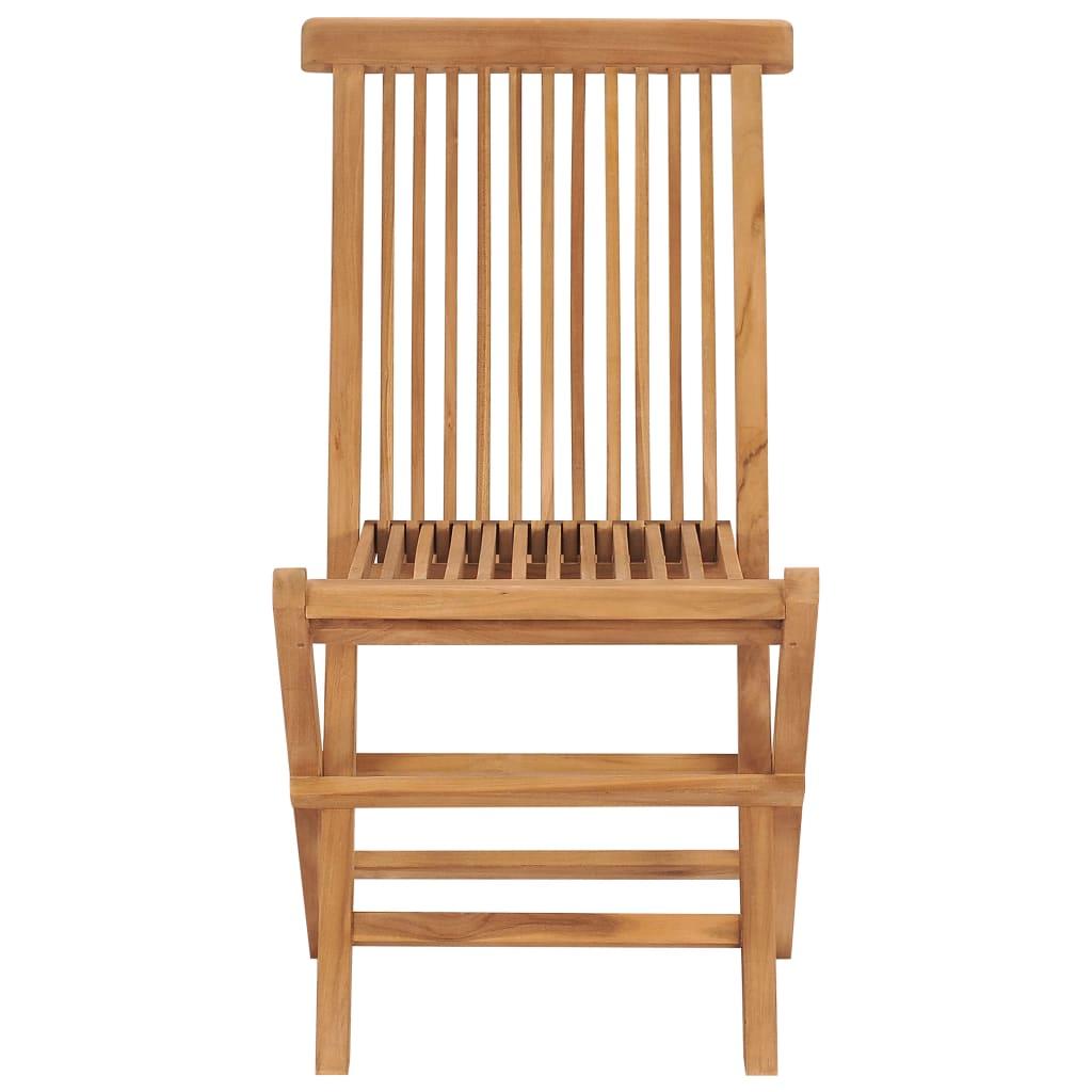 Sillas plegables (4 unidades) de madera maciza de teca