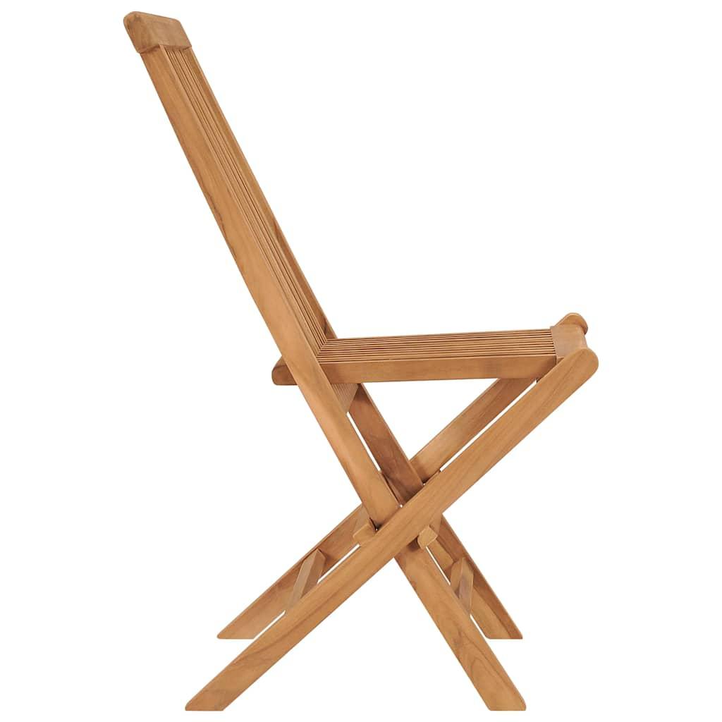 Sillas plegables (4 unidades) de madera maciza de teca