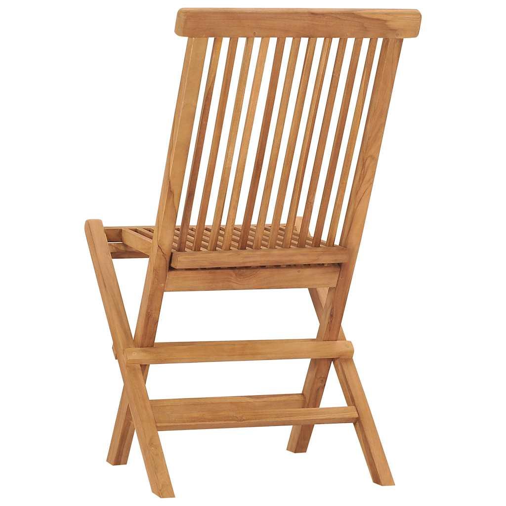 Sillas plegables (4 unidades) de madera maciza de teca