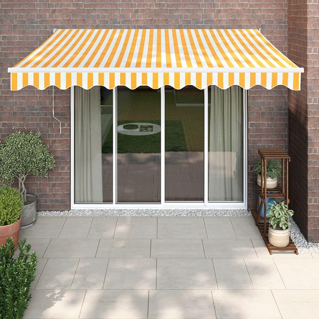 Toldo retráctil aluminio y tela gris antracita y blanco 3x2,5 m
