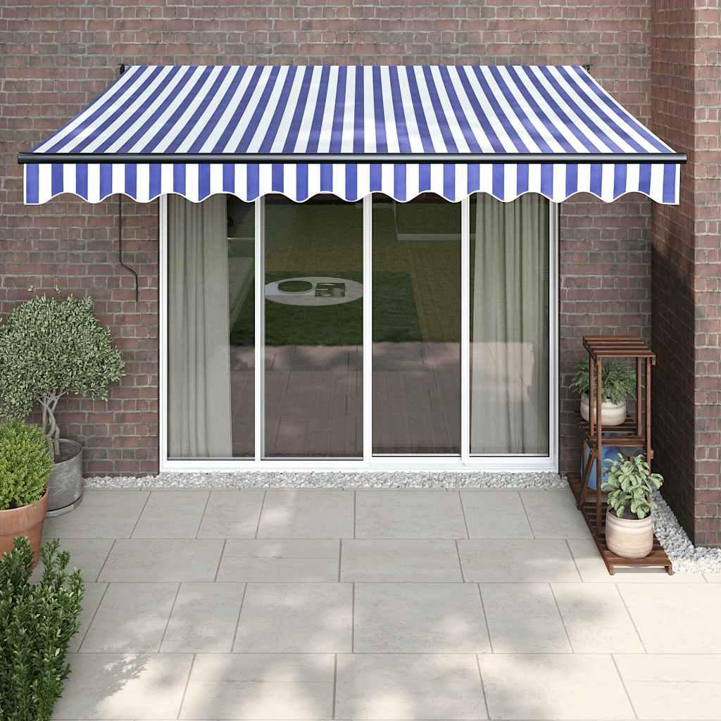 Toldo retráctil aluminio y tela gris antracita y blanco 3x2,5 m