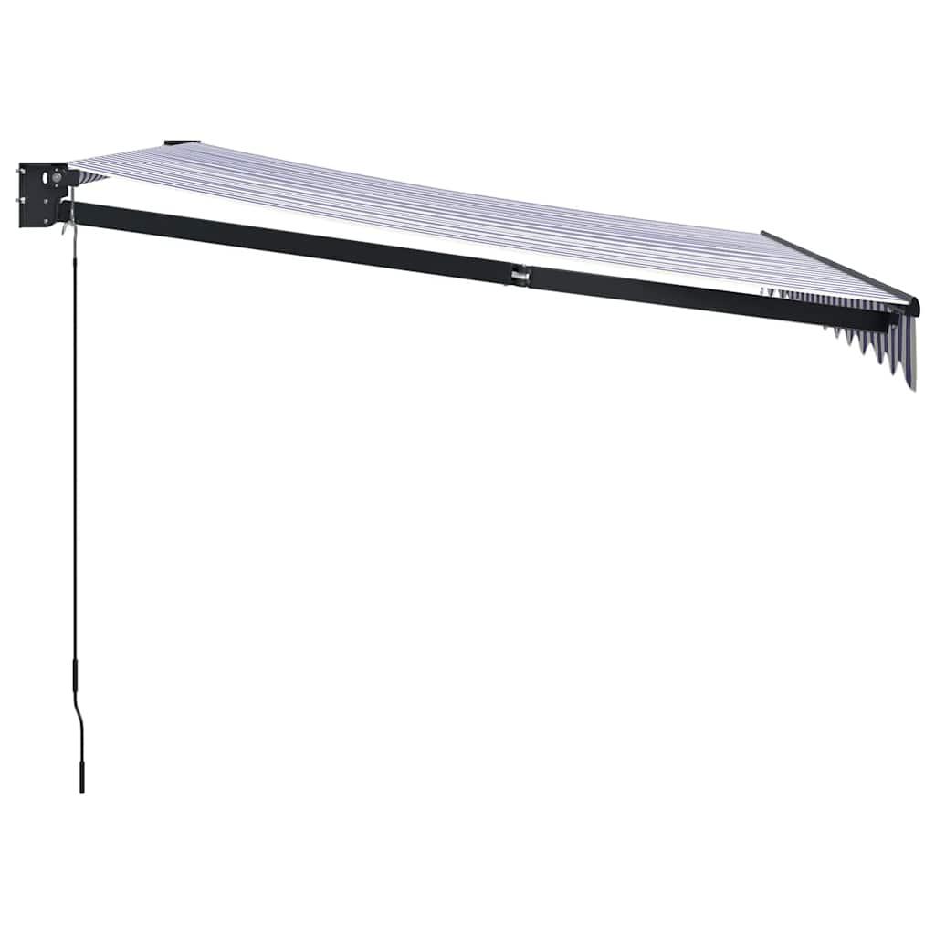 Toldo retráctil aluminio y tela gris antracita y blanco 3x2,5 m