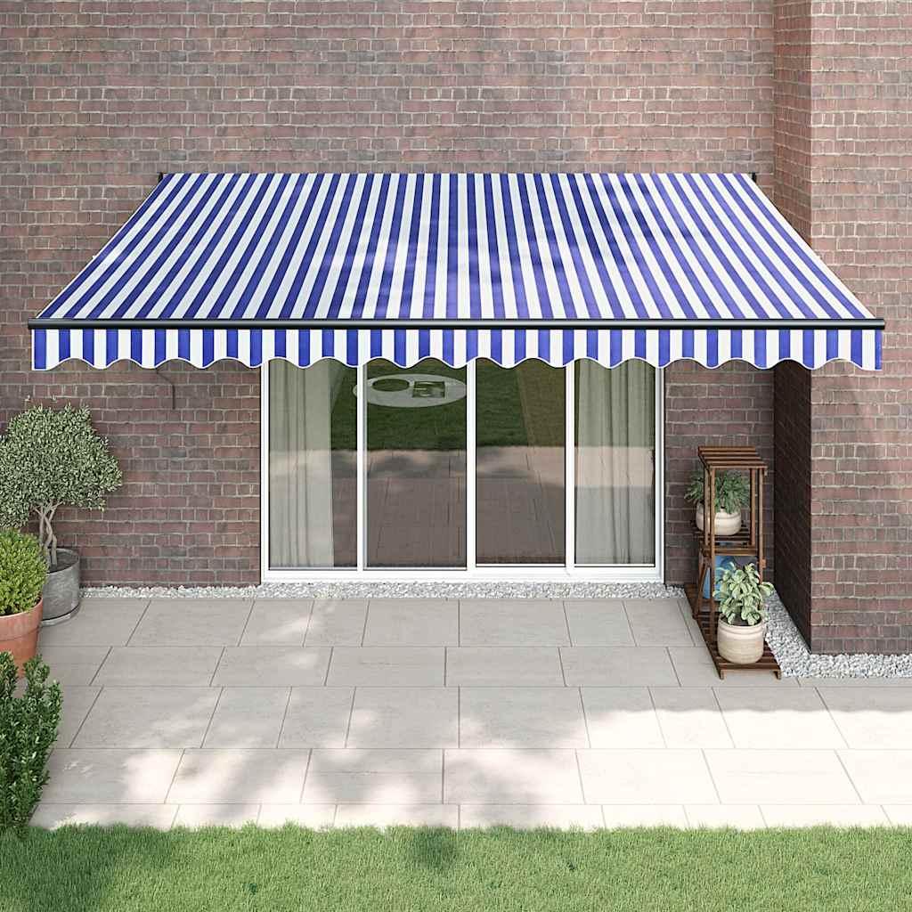 Toldo retráctil aluminio y tela gris antracita y blanco 3x2,5 m
