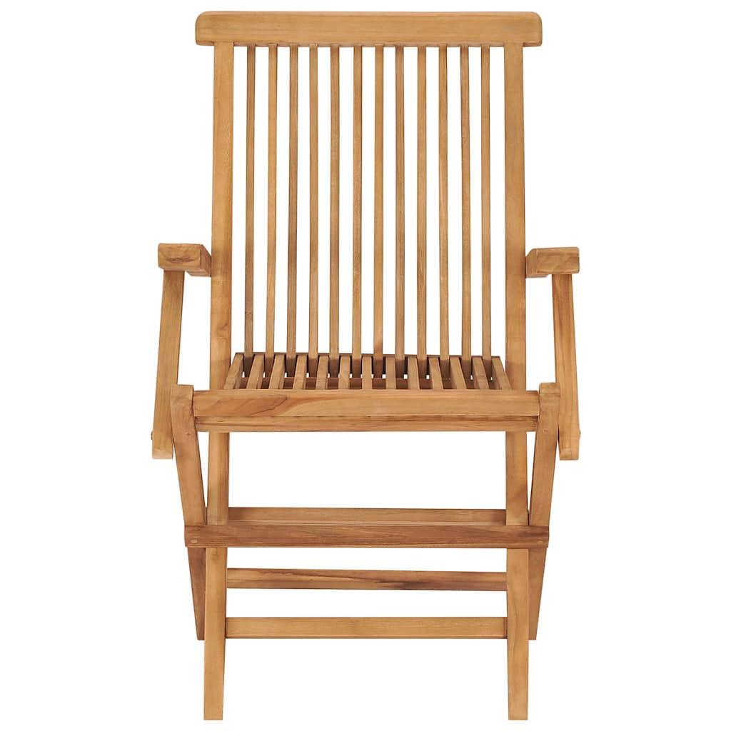 Sillas plegables (3 unidades) de madera maciza de teca