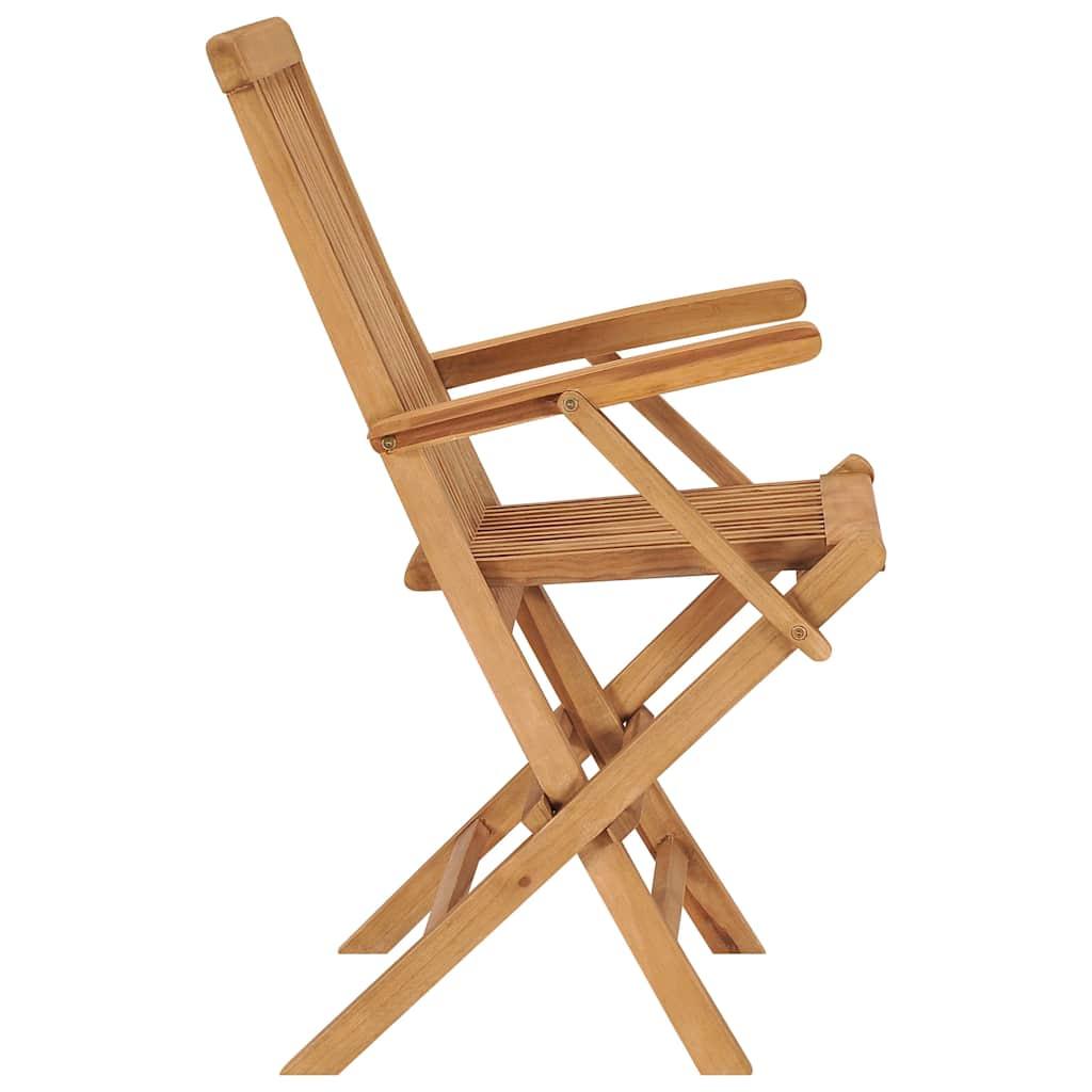 Sillas plegables (3 unidades) de madera maciza de teca