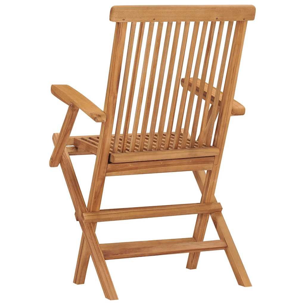 Sillas plegables (3 unidades) de madera maciza de teca