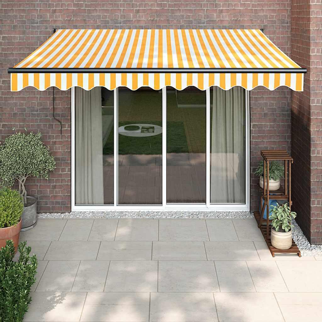 Toldo retráctil aluminio y tela gris antracita y blanco 3x2,5 m