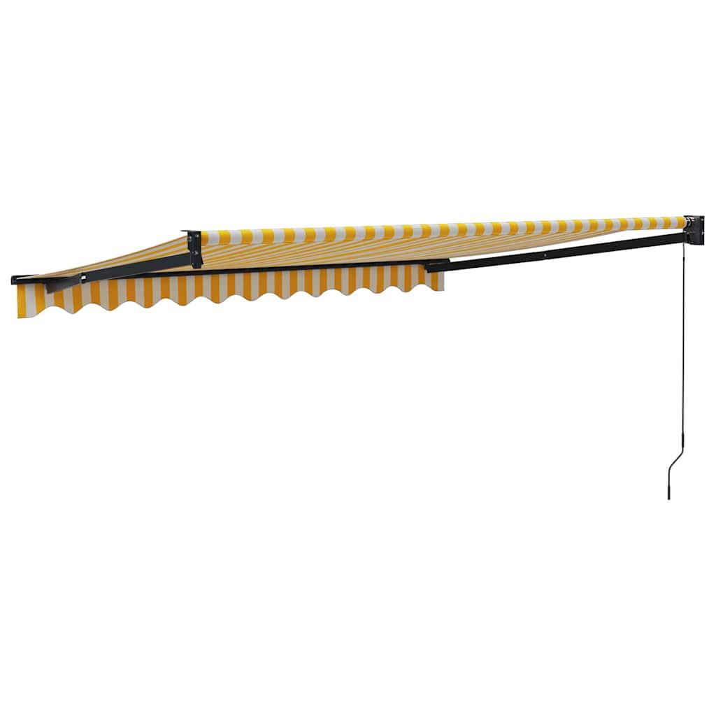 Toldo retráctil aluminio y tela gris antracita y blanco 3x2,5 m
