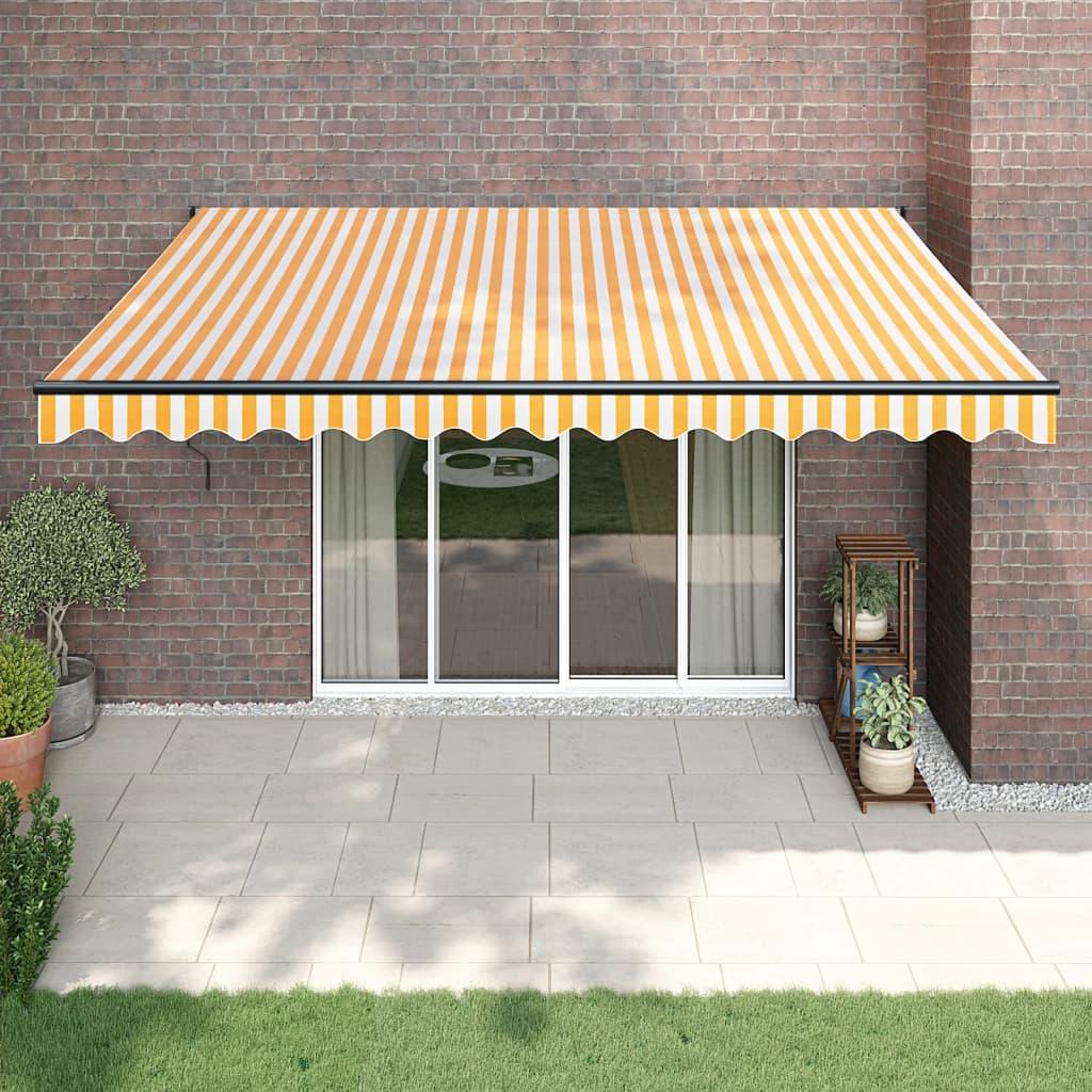 Toldo retráctil aluminio y tela gris antracita y blanco 3x2,5 m