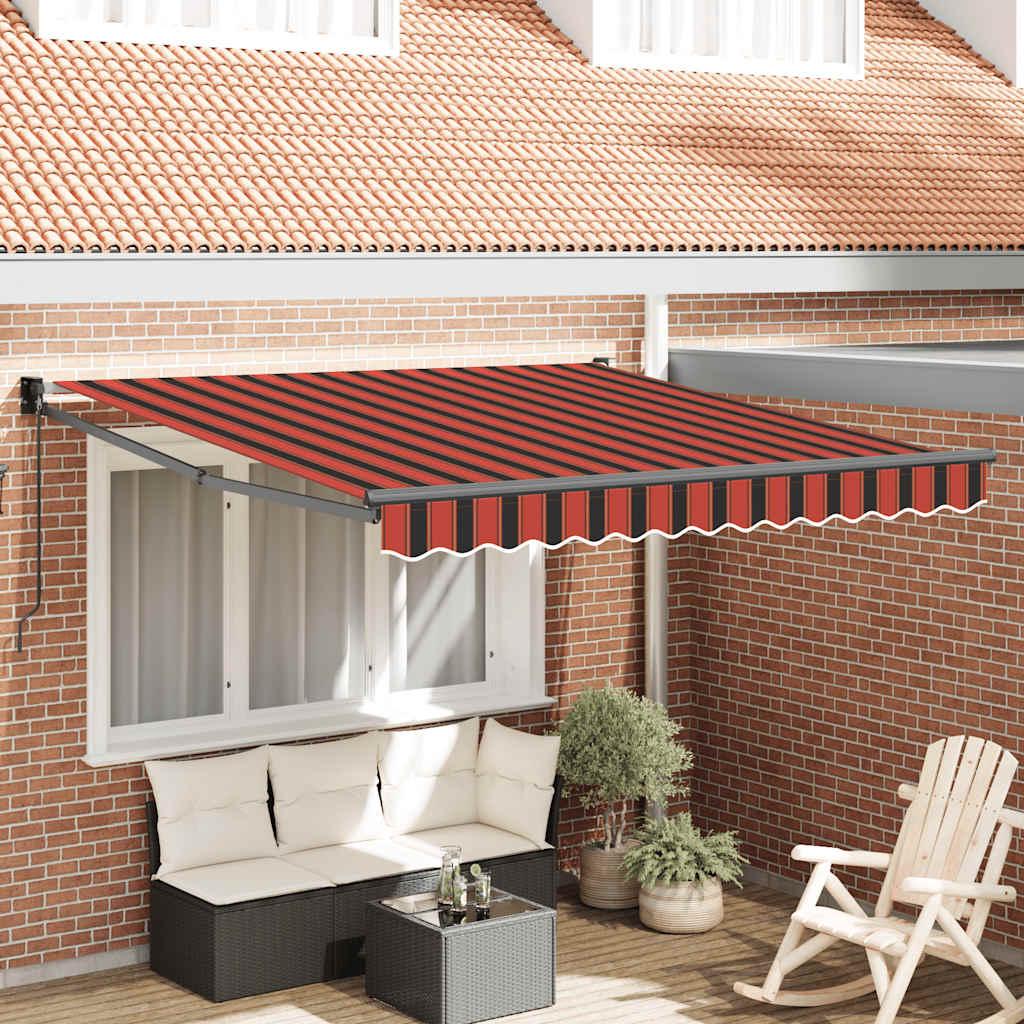 Toldo retráctil aluminio y tela gris antracita y blanco 3x2,5 m