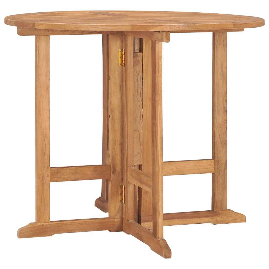 Mesa de comedor plegable para jardín madera de teca 90x90x75 cm