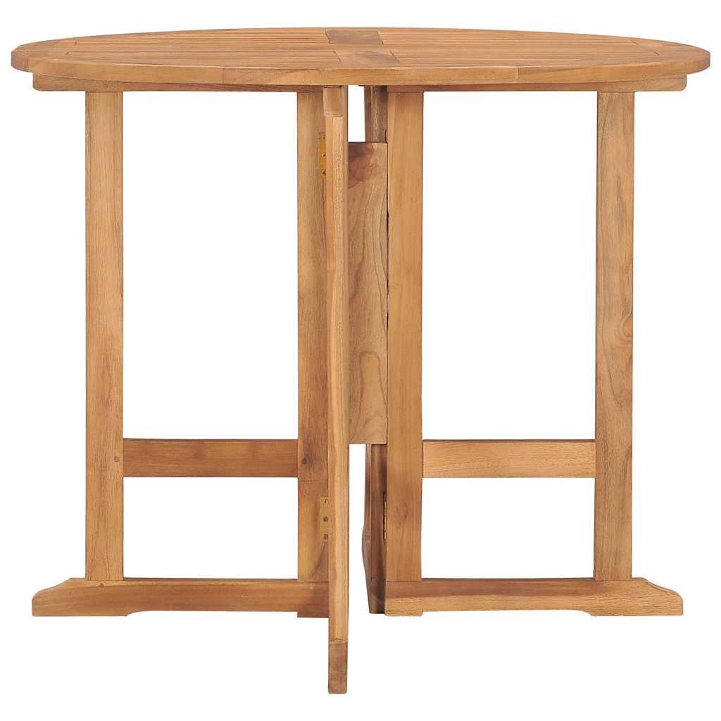 Mesa de comedor plegable para jardín madera de teca 90x90x75 cm