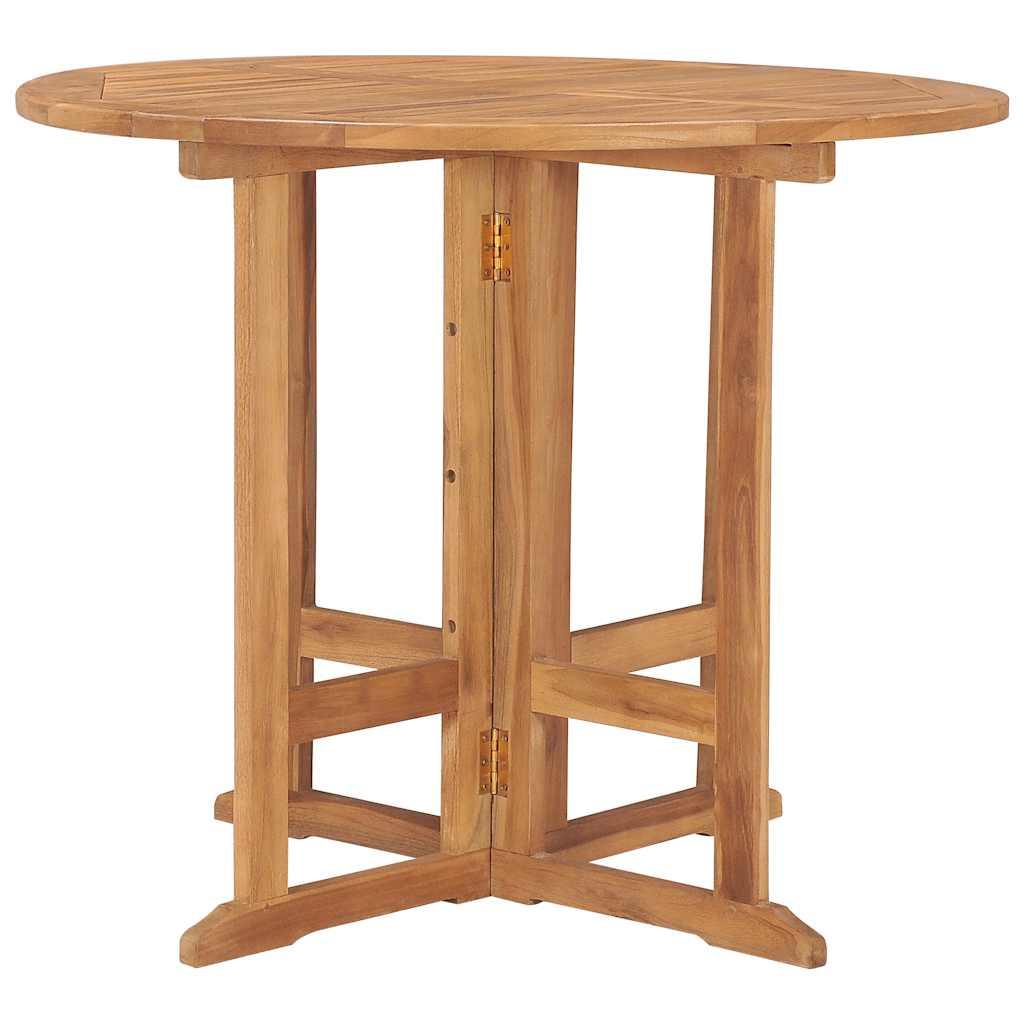 Mesa de comedor plegable para jardín madera de teca 90x90x75 cm