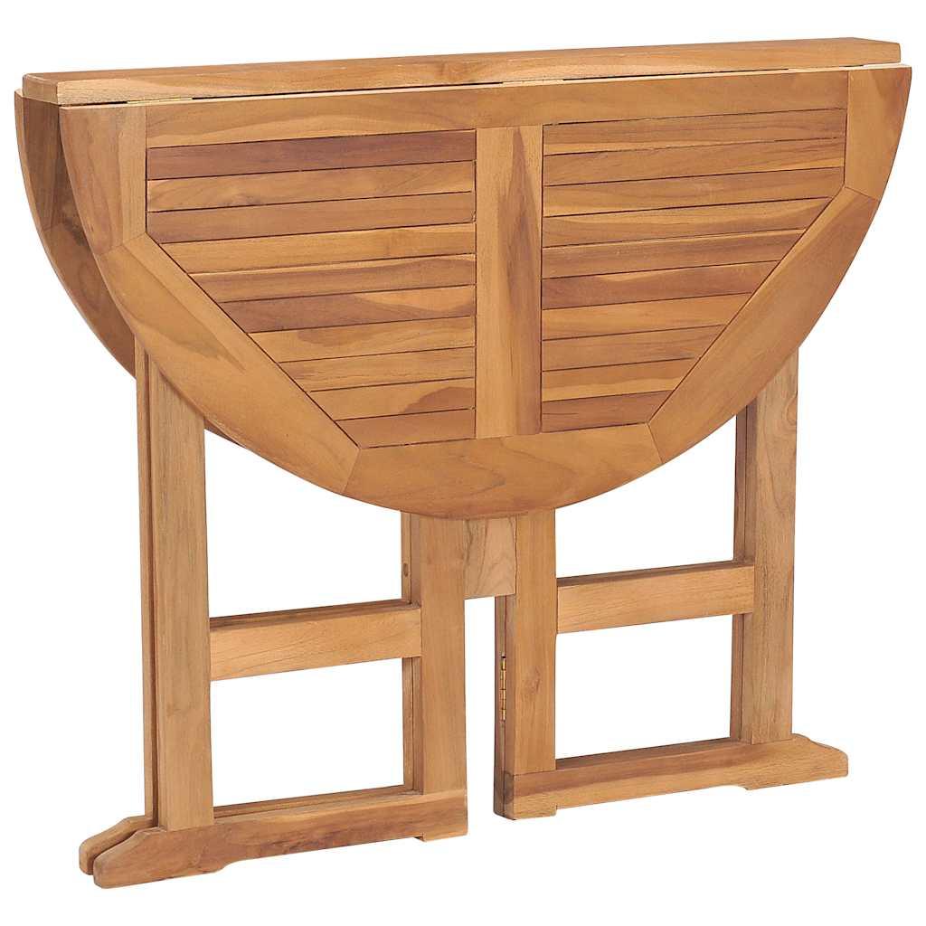 Mesa de comedor plegable para jardín madera de teca 90x90x75 cm