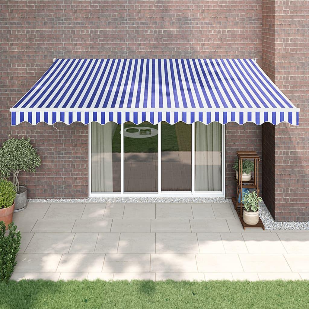 Toldo retráctil automático gris antracita y blanco 500x350 cm