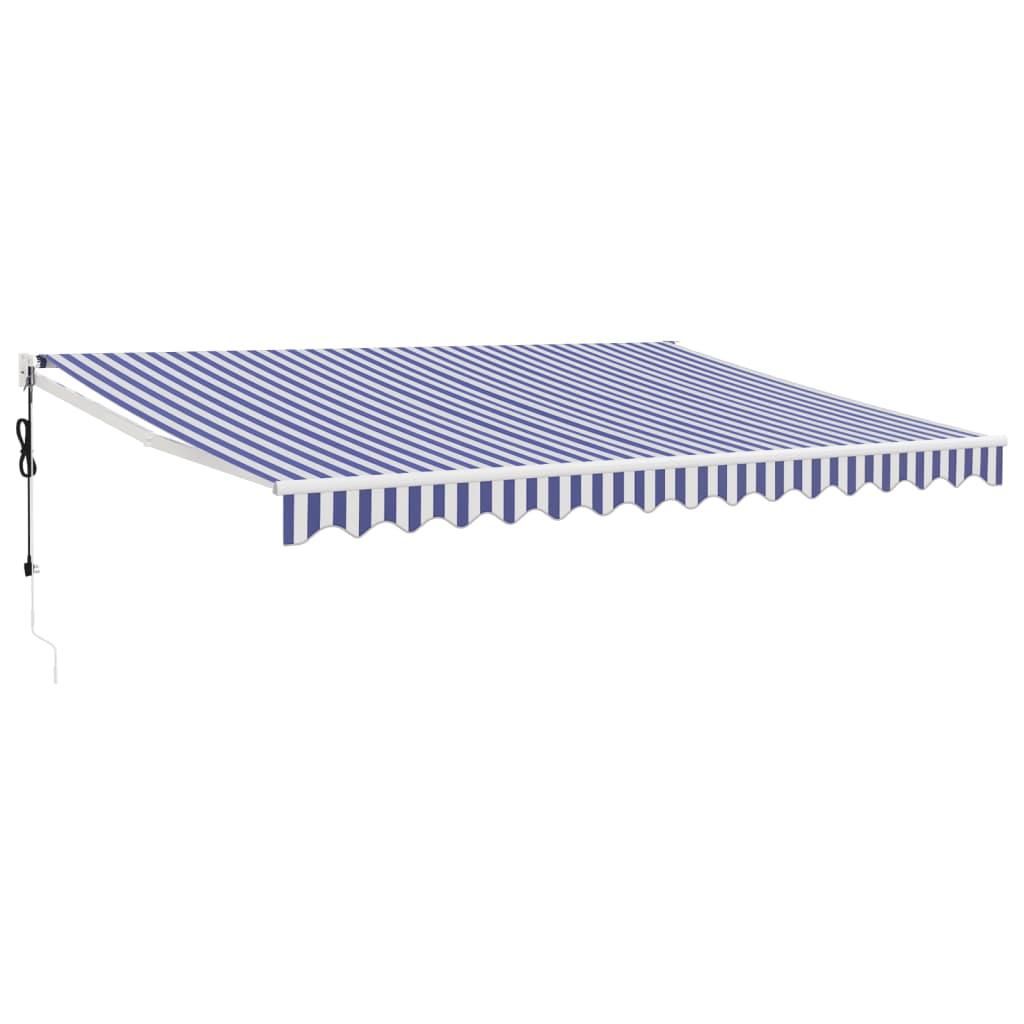 Toldo retráctil automático gris antracita y blanco 500x350 cm
