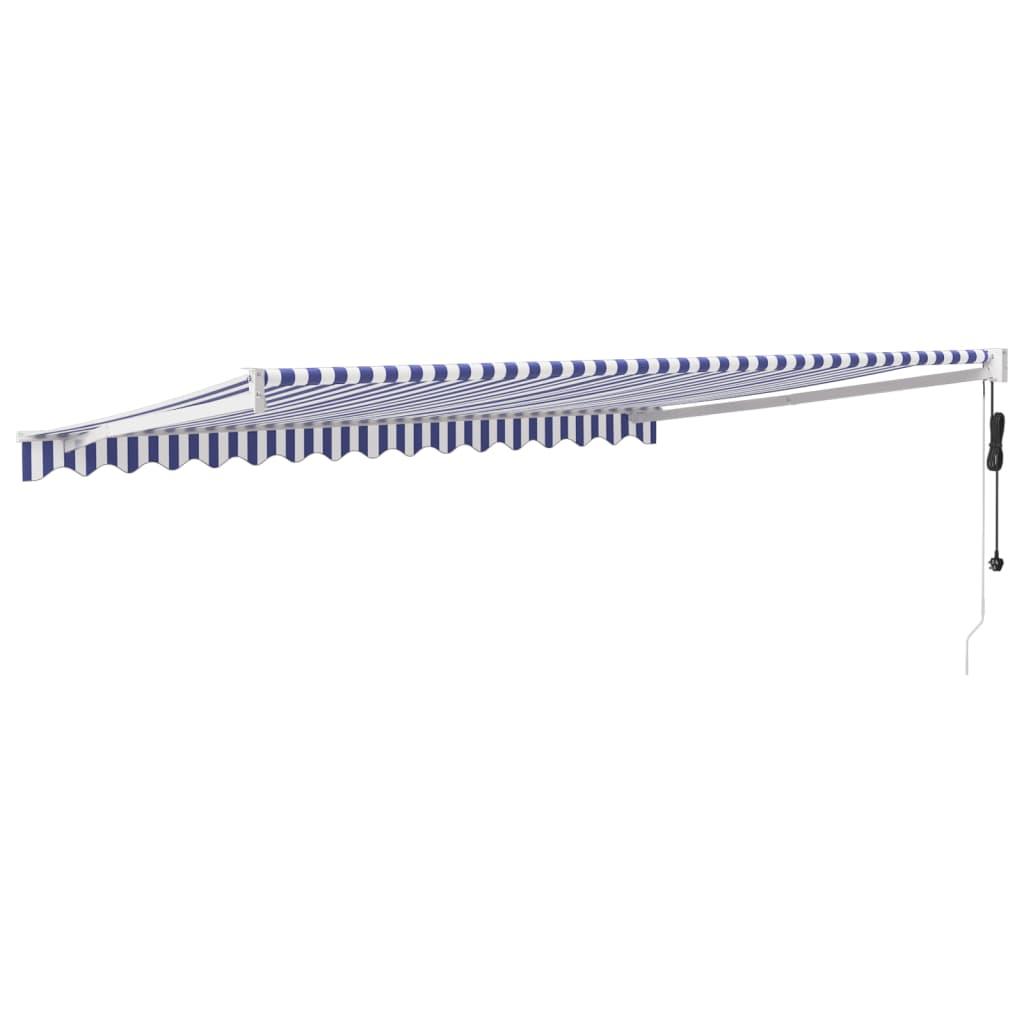 Toldo retráctil automático gris antracita y blanco 500x350 cm