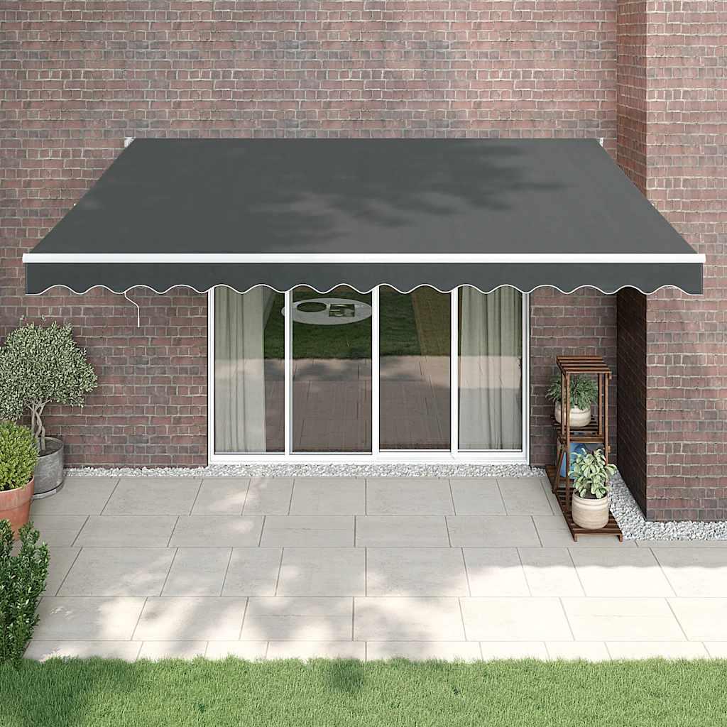 Toldo retráctil automático gris antracita y blanco 300x250 cm