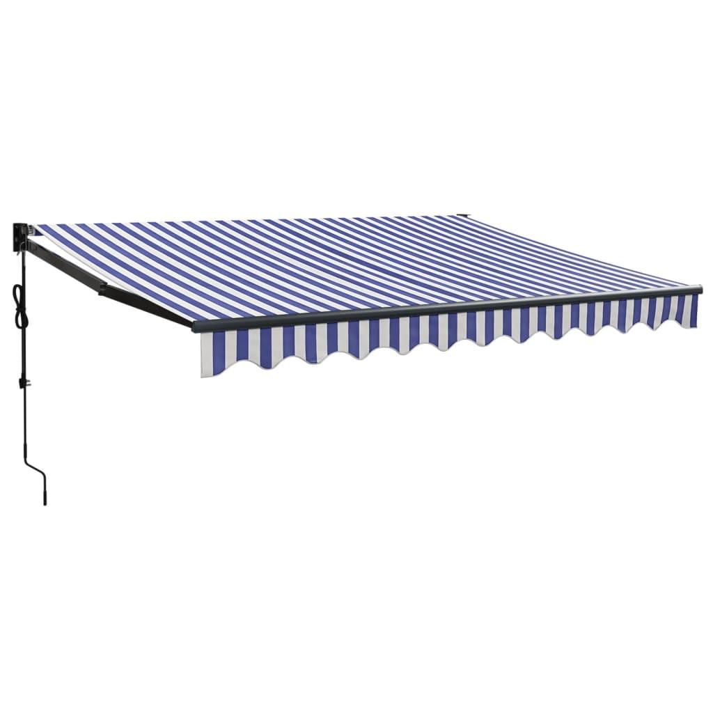 Toldo retráctil automático gris antracita y blanco 500x350 cm