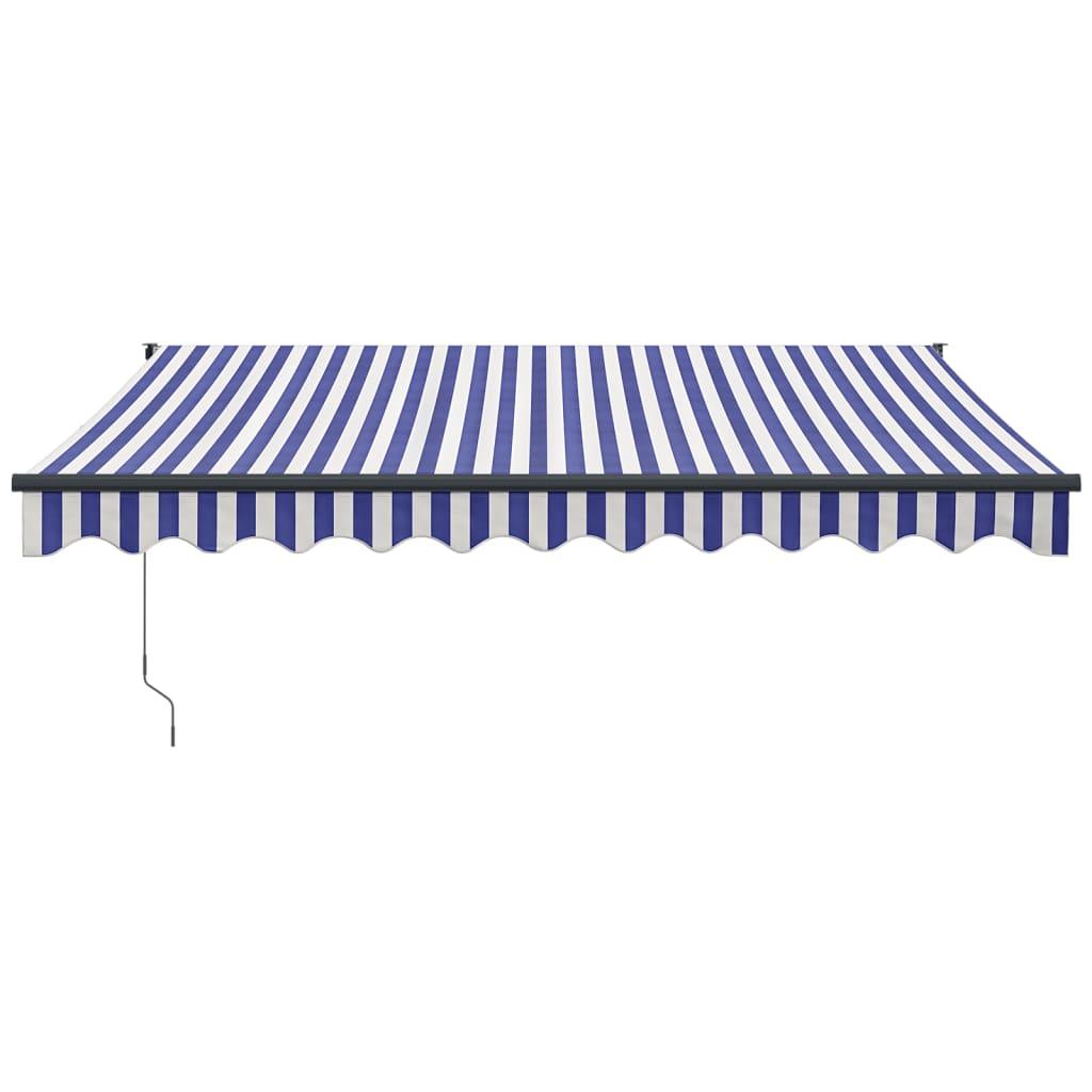 Toldo retráctil automático gris antracita y blanco 500x350 cm