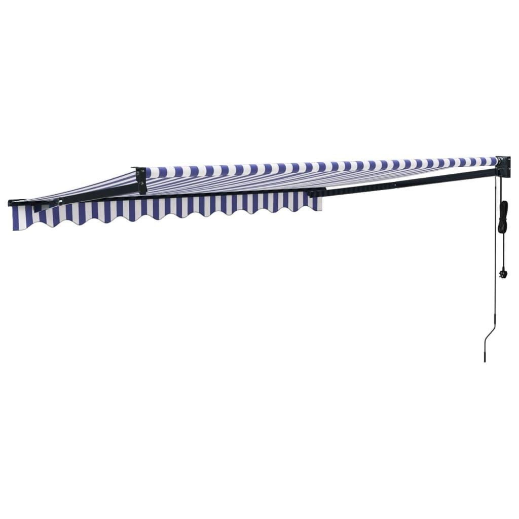 Toldo retráctil automático gris antracita y blanco 500x350 cm