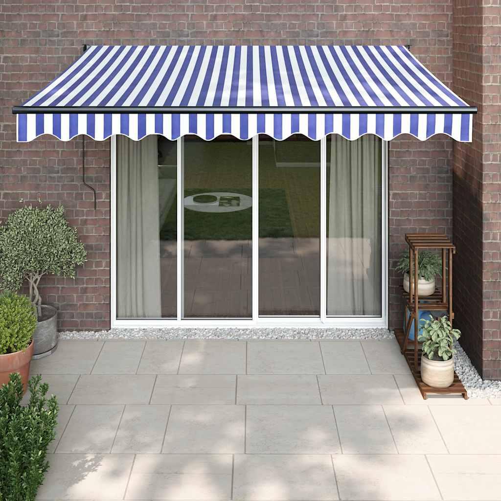 Toldo retráctil Amarillo y Blanco con Marco Antracita 3 x 2,5 m