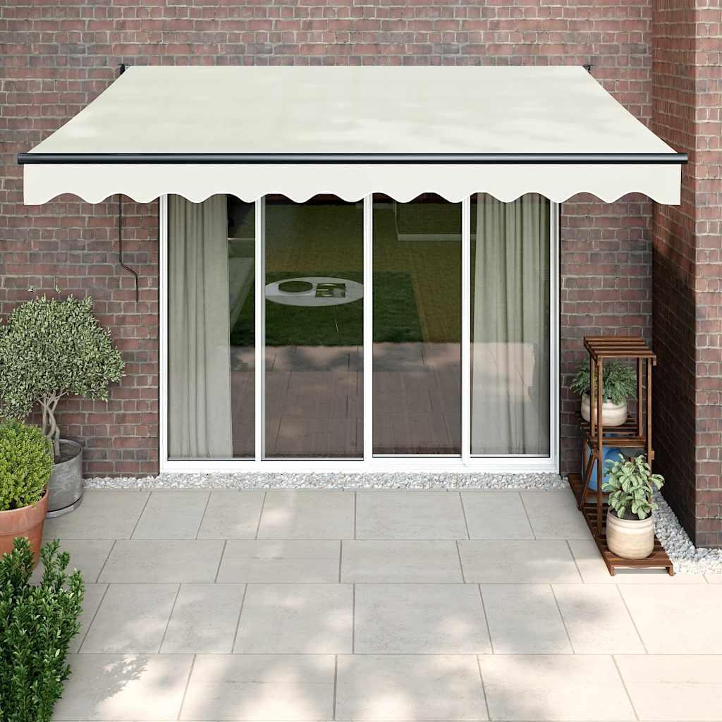 Toldo retráctil automático gris antracita y blanco 300x250 cm