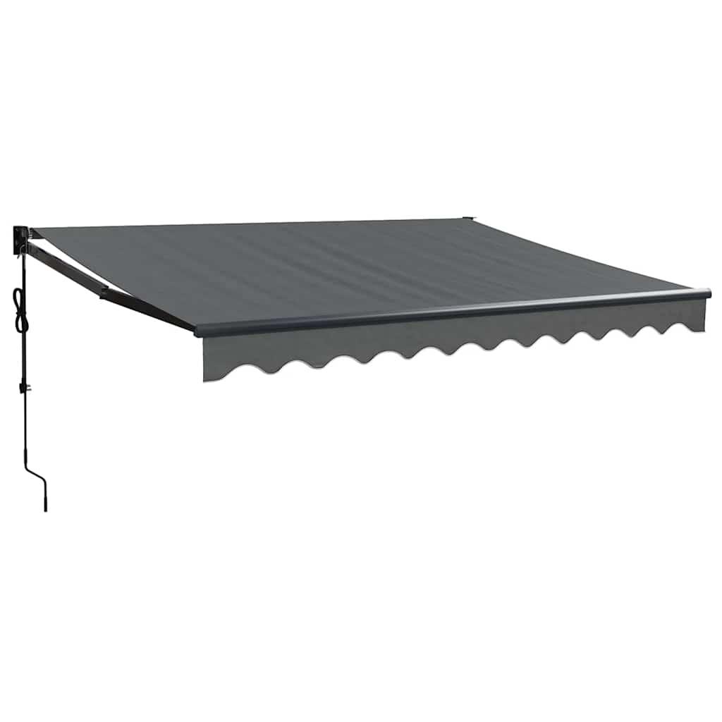 Toldo retráctil automático gris antracita y blanco 500x350 cm