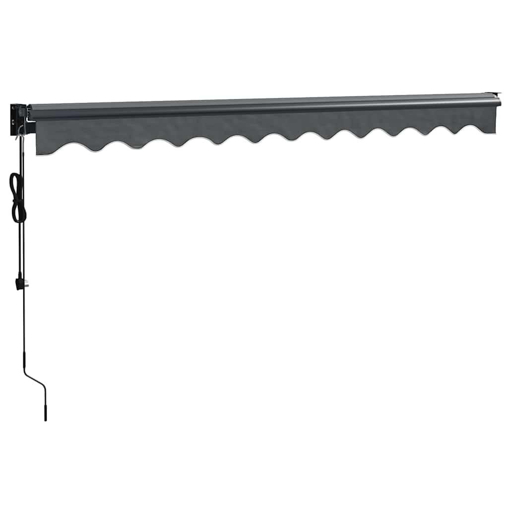 Toldo retráctil automático gris antracita y blanco 500x350 cm