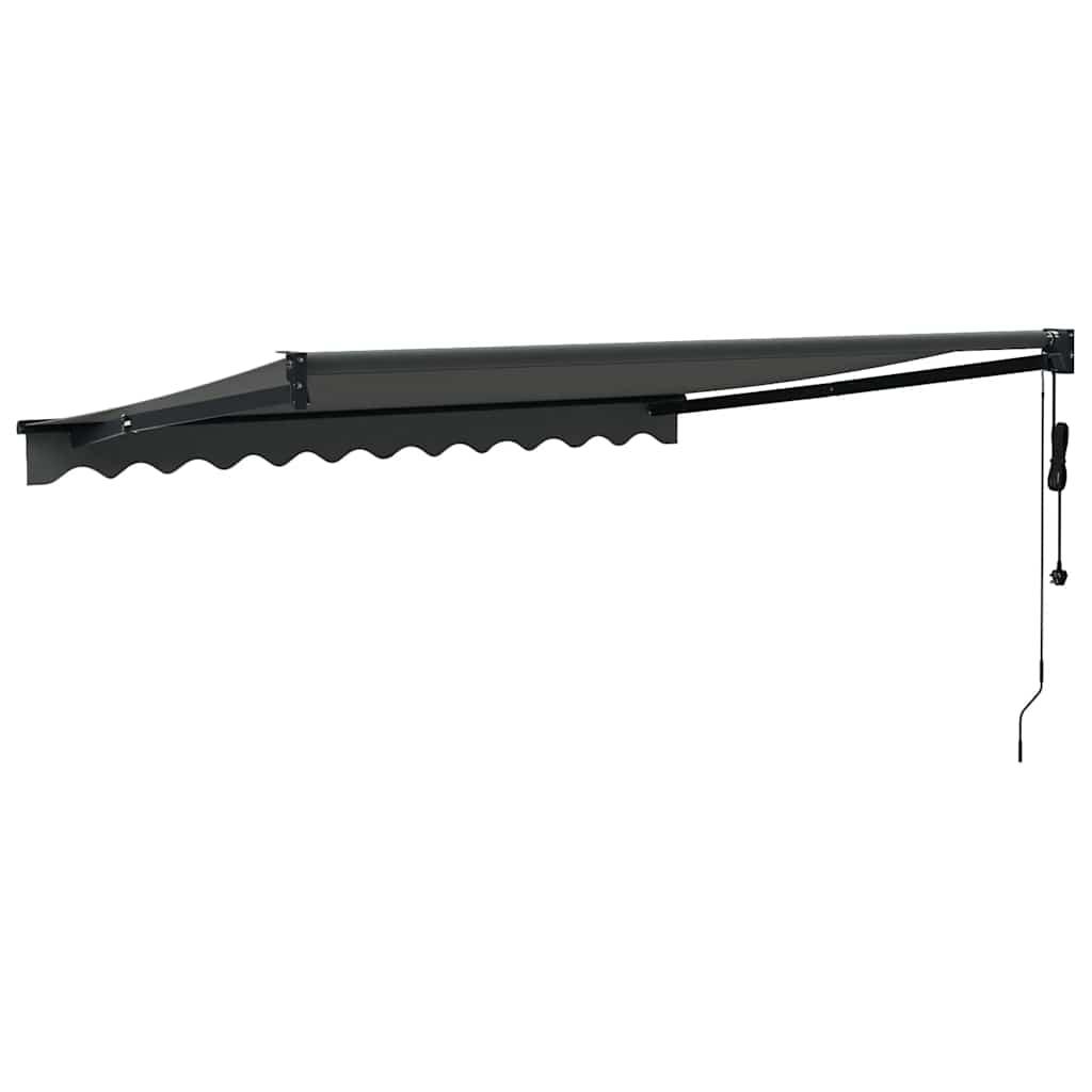 Toldo retráctil automático gris antracita y blanco 500x350 cm