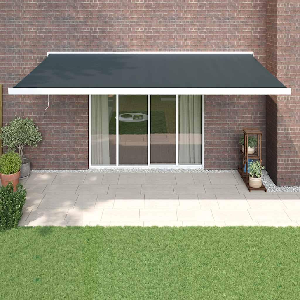 Toldo retráctil Amarillo y Blanco con Marco Antracita 3 x 2,5 m