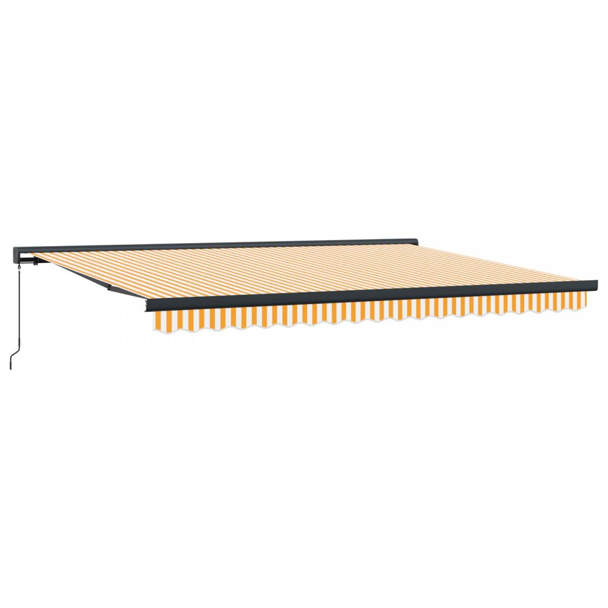 Toldo retráctil Amarillo y Blanco con Marco Antracita 3 x 2,5 m