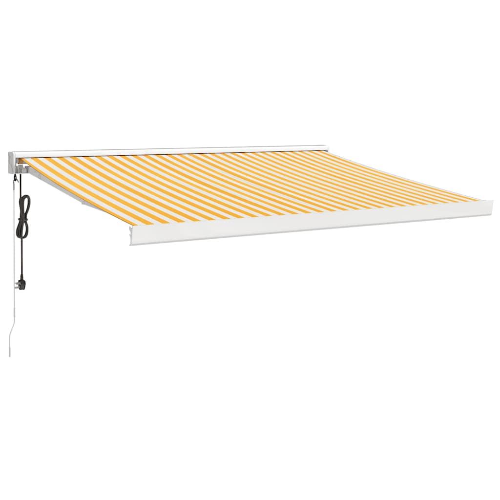 Toldo retráctil Verde y blanco 300 x 250 x 165 cm Tela y Metal
