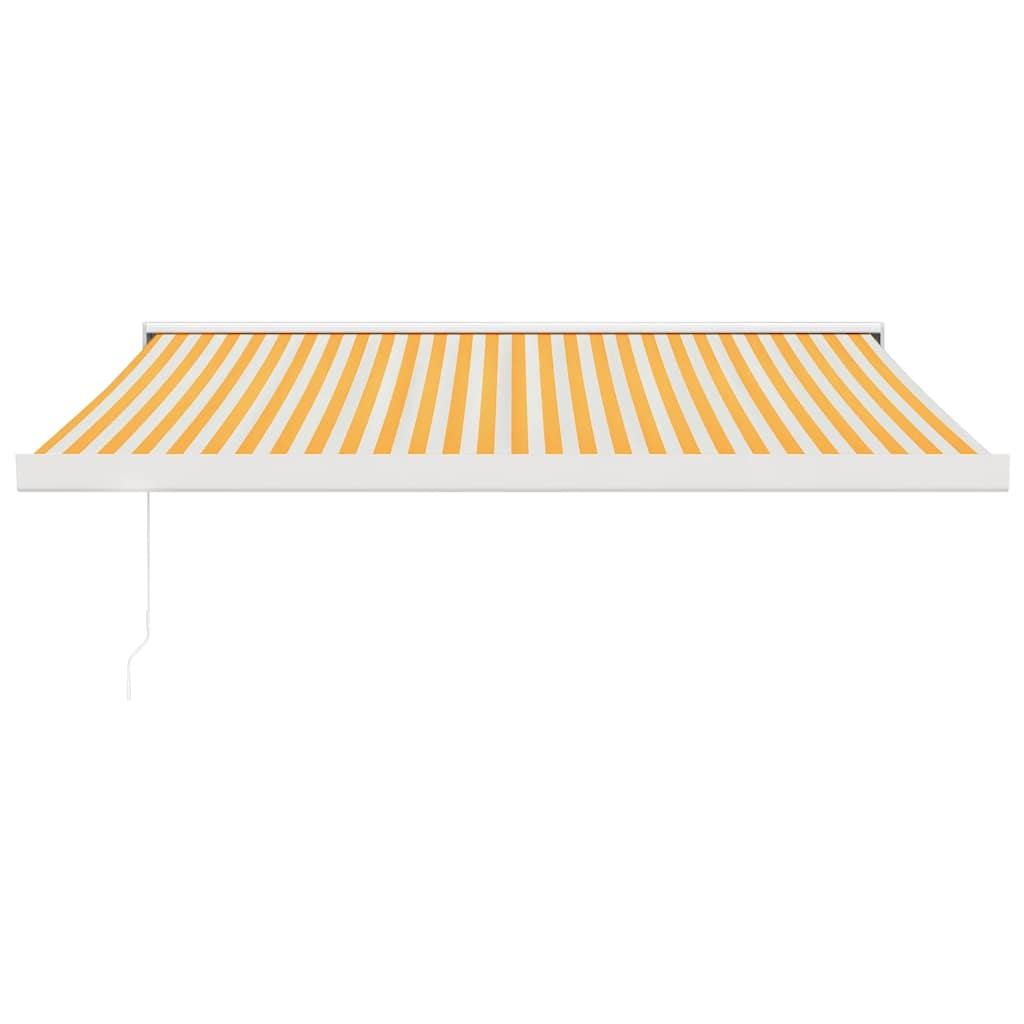 Toldo retráctil Verde y blanco 300 x 250 x 165 cm Tela y Metal