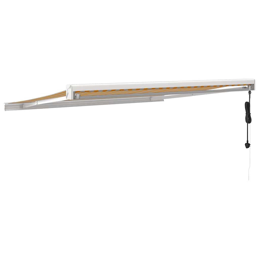 Toldo retráctil Verde y blanco 300 x 250 x 165 cm Tela y Metal