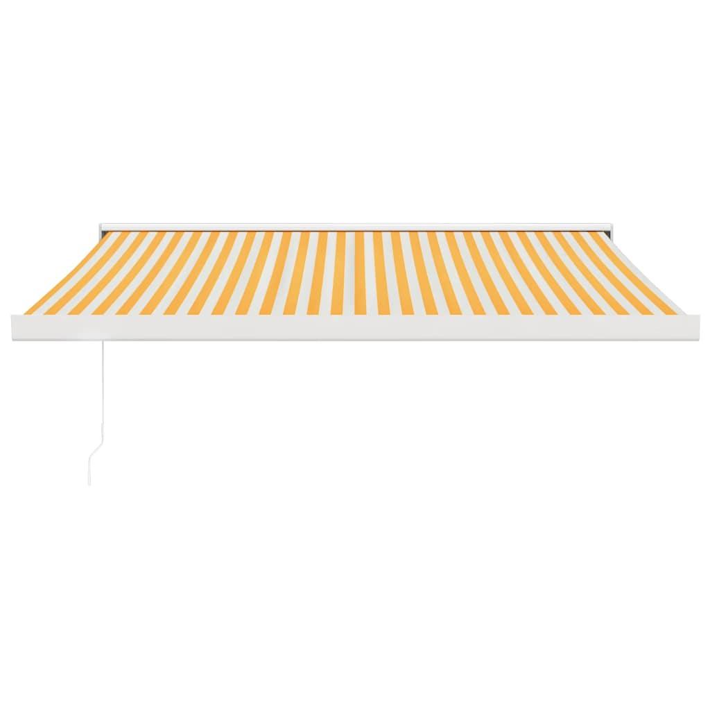 Toldo retráctil Verde y blanco 300 x 250 x 165 cm Tela y Metal