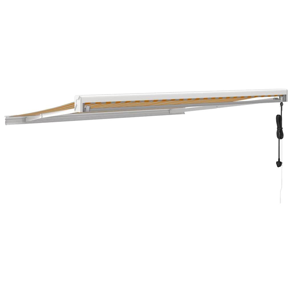 Toldo retráctil Verde y blanco 300 x 250 x 165 cm Tela y Metal