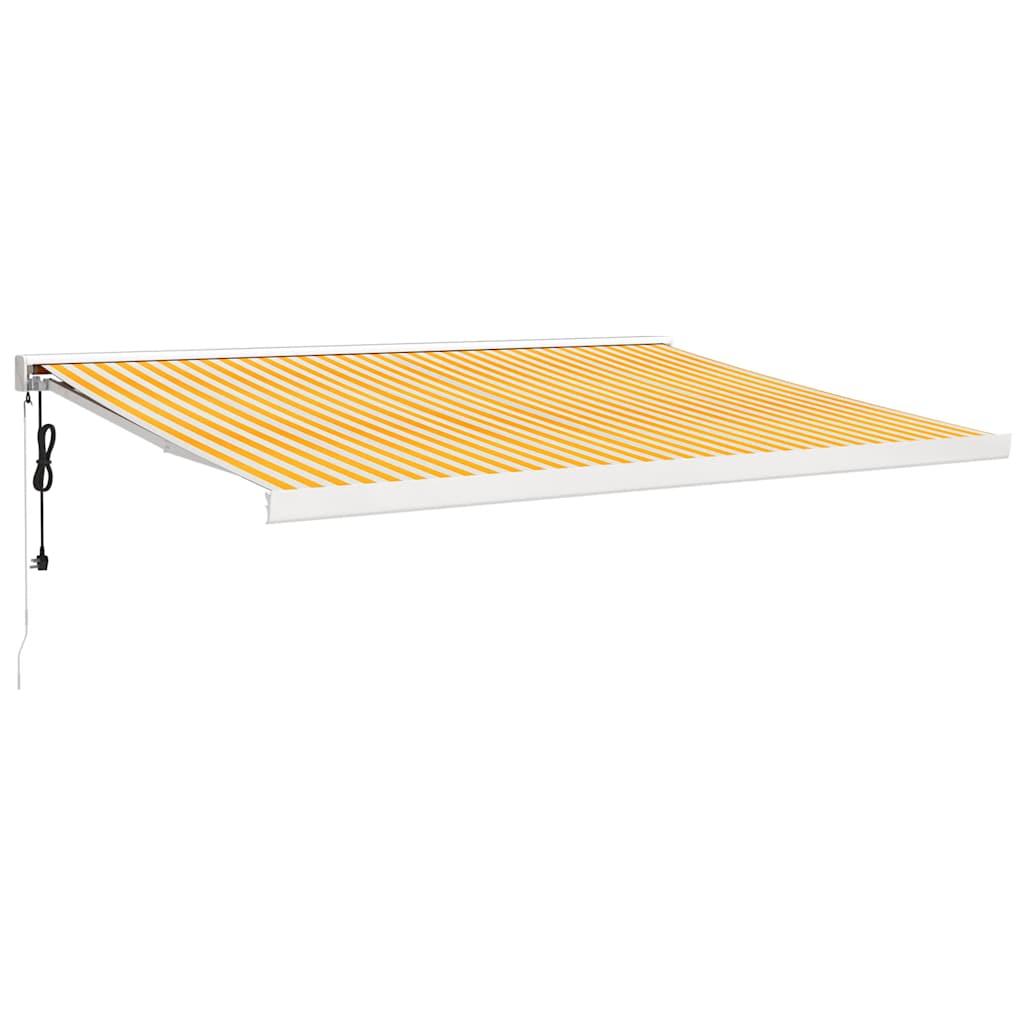 Toldo retráctil Verde y blanco 300 x 250 x 165 cm Tela y Metal